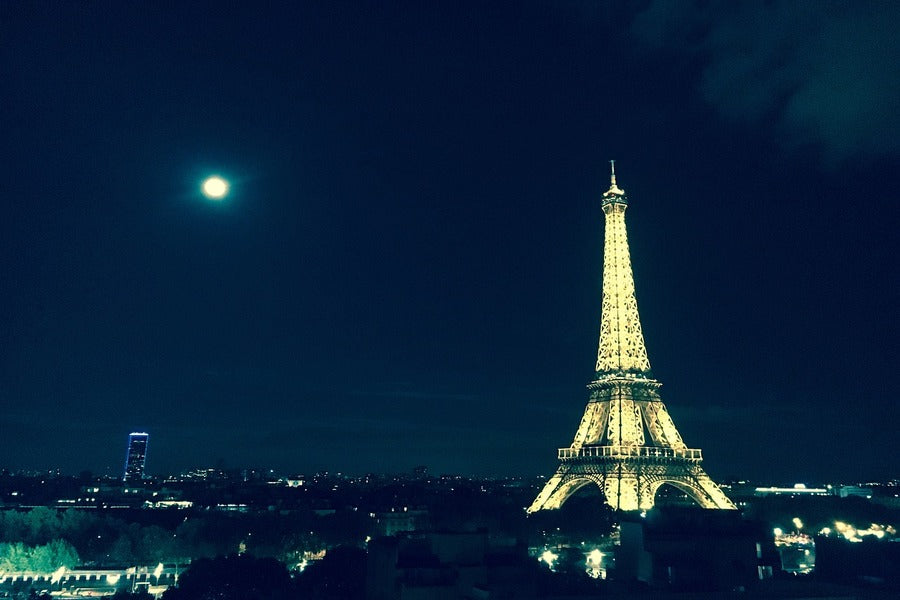 Trocadéro Garden & Eiffel Tower Night View Photograph Print 100% Australian Made
