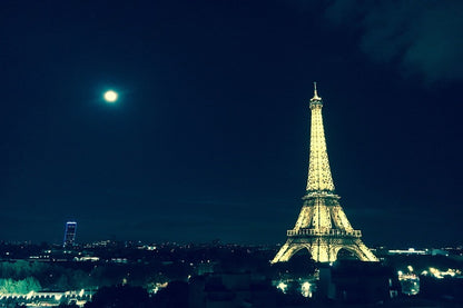 Trocadéro Garden & Eiffel Tower Night View Photograph Print 100% Australian Made
