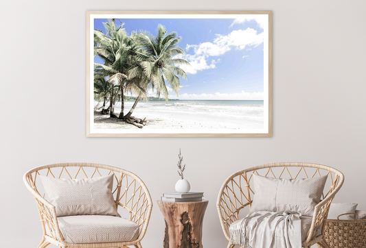 Plam Trees & Sea Cloudy Sky Home Decor Premium Quality Poster Print Choose Your Sizes