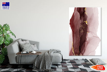 Pink & Brown Gold Lines Abstract Design Print 100% Australian Made