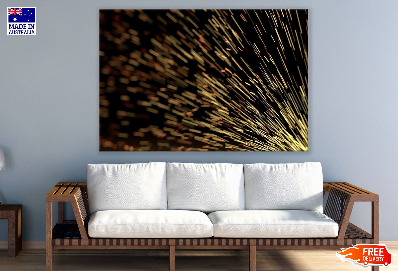 Gold Lines Digital Abstract Design Print 100% Australian Made