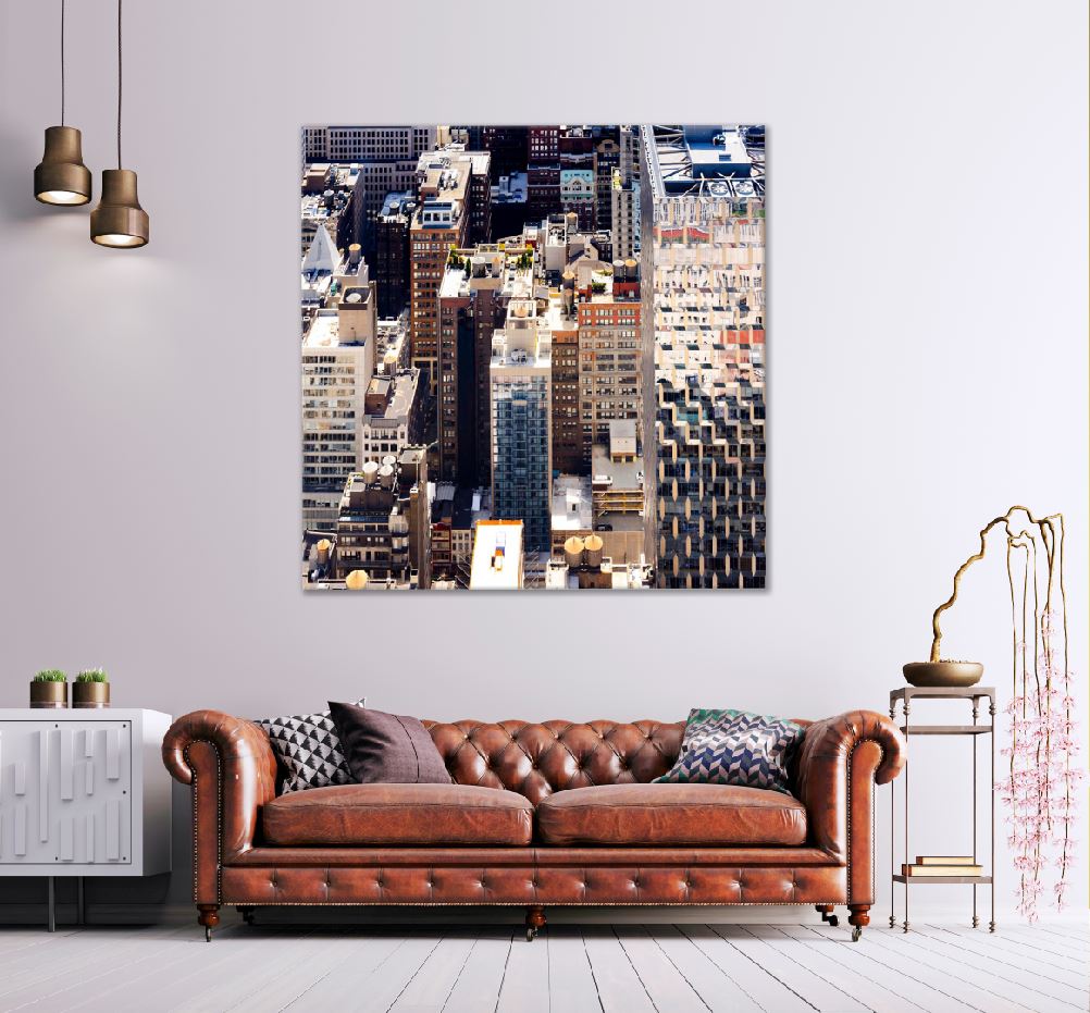 Square Canvas New York City Skyscrapers View Photograph High Quality Print 100% Australian Made