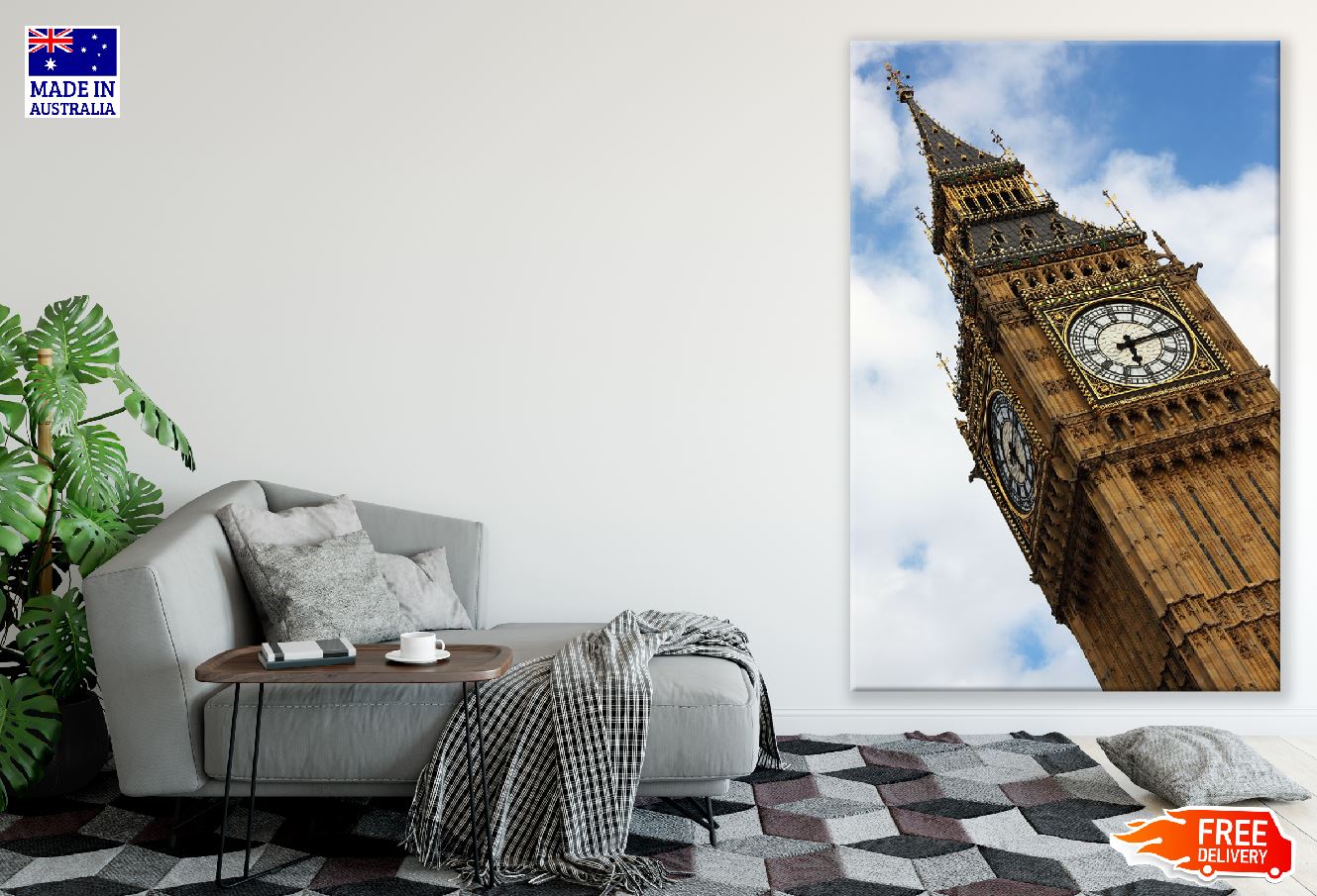 Big Ben Tower in London, UK Closeup Photograph Print 100% Australian Made