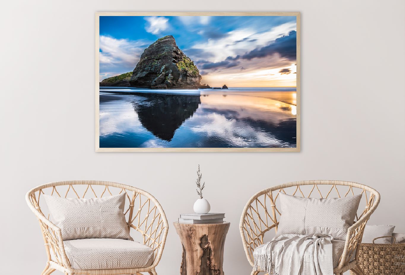 Taitomo Island Piha Beach Sunset Photograph Home Decor Premium Quality Poster Print Choose Your Sizes
