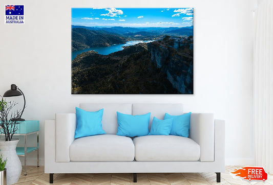 Lake Mountain & Sky Aerial View Photograph Print 100% Australian Made