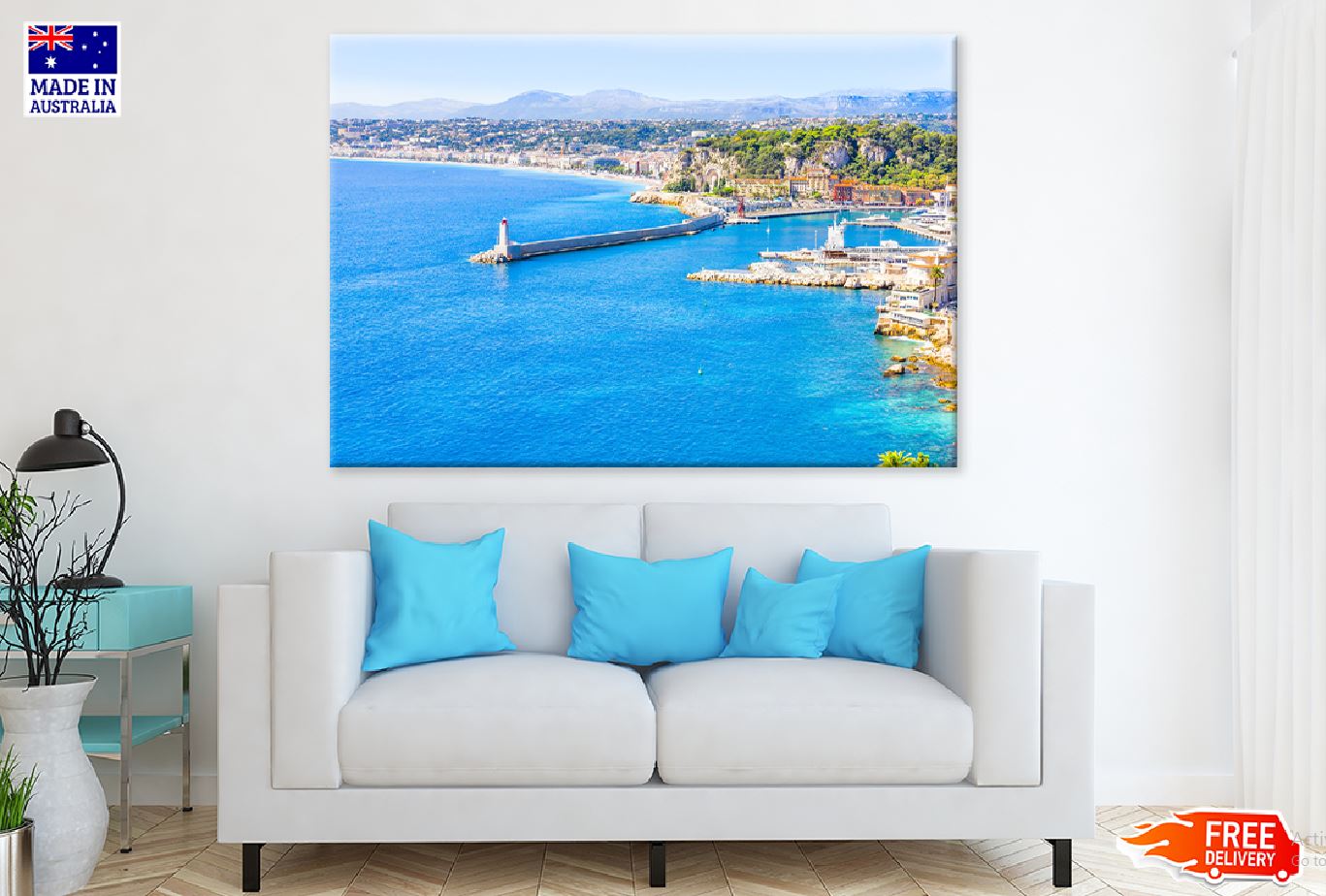 Beach Coast of Nice View Photograph France Print 100% Australian Made