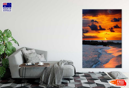 Sunset Sky Scenery in Beach View Photograph Print 100% Australian Made
