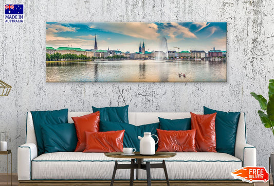 Panoramic Canvas Binnenalster Hamburg Photograph High Quality 100% Australian Made Wall Canvas Print Ready to Hang