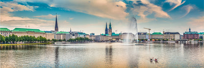 Panoramic Canvas Binnenalster Hamburg Photograph High Quality 100% Australian Made Wall Canvas Print Ready to Hang