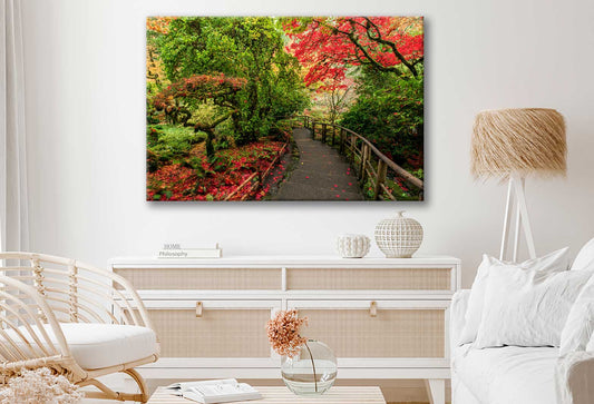 Bella Home Amazing Autumn Road to Park Print Canvas Ready to hang