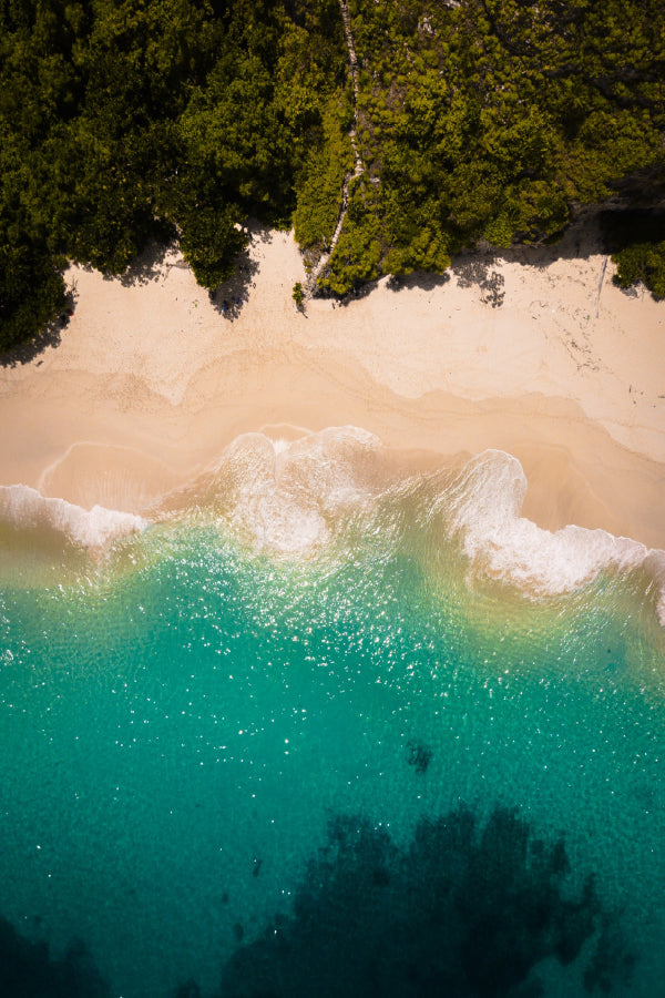 Ocean Waves on Sandy Beach Aerial View Photograph Home Decor Premium Quality Poster Print Choose Your Sizes