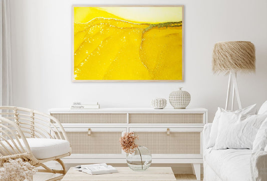 Yellow & Gold Fluid Abstract Design Home Decor Premium Quality Poster Print Choose Your Sizes