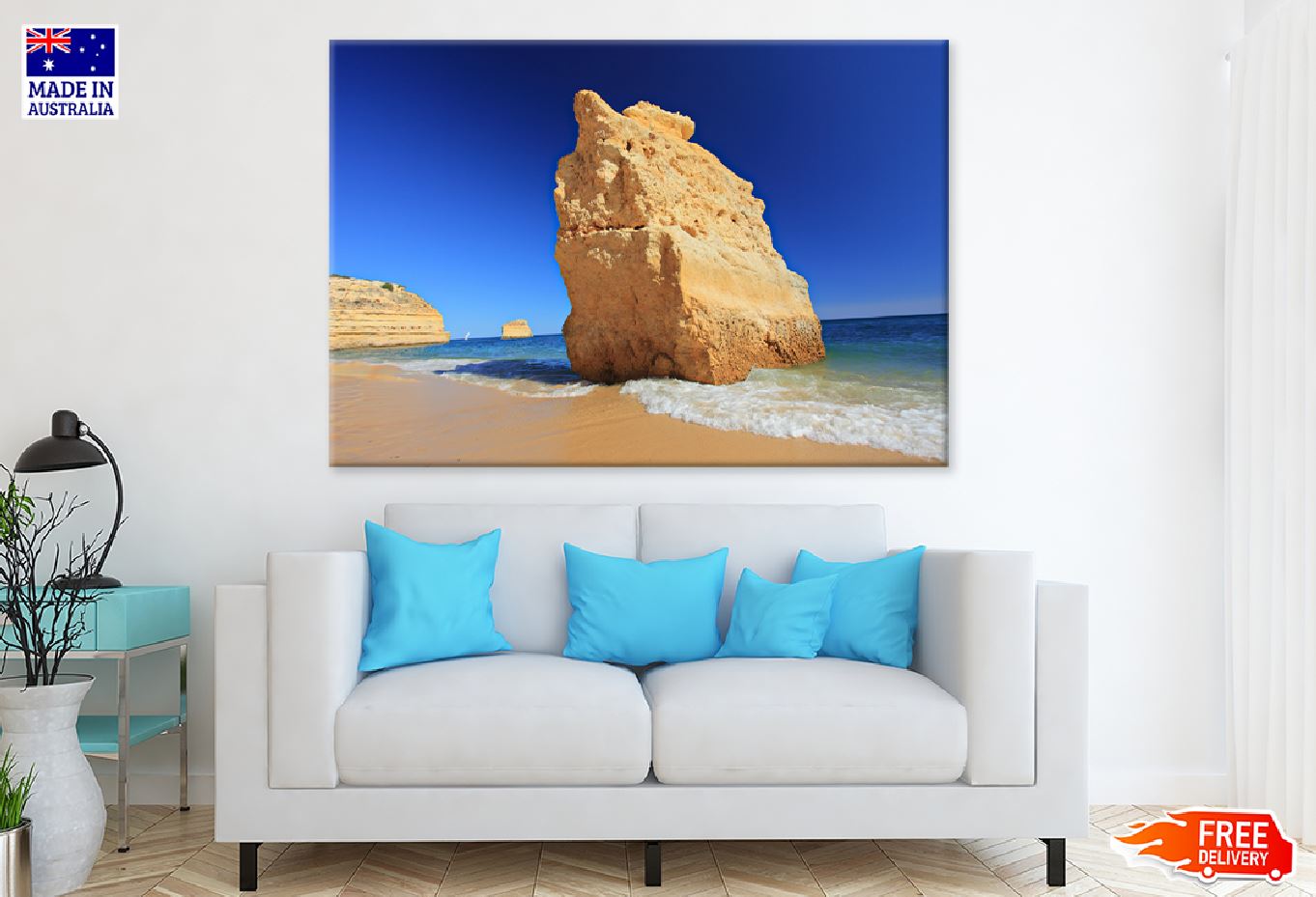 Rock on Algarve Beach View Photograph Print 100% Australian Made