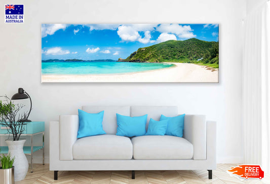 Panoramic Canvas Tokashiku Beach View Photograph High Quality 100% Australian Made Wall Canvas Print Ready to Hang