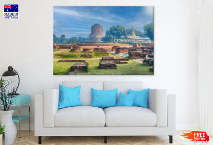 Dhamek Stupa & Blue Sky View Photograph Print 100% Australian Made