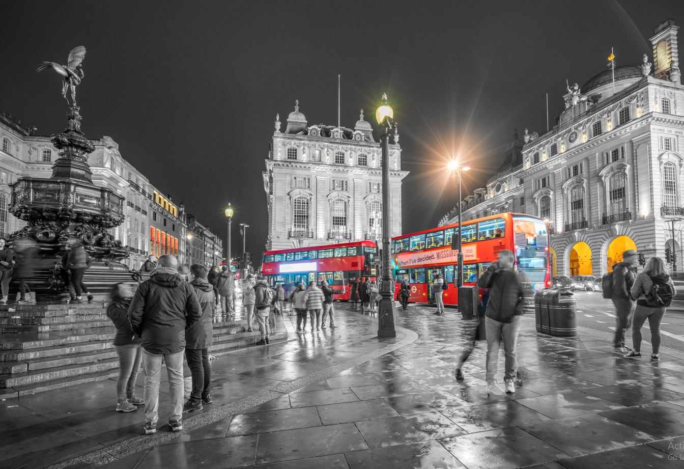 Red Buses in Anteros B&W View Photograph Print 100% Australian Made