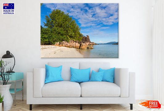 Trees With Rocks & Sea Sky View Print 100% Australian Made