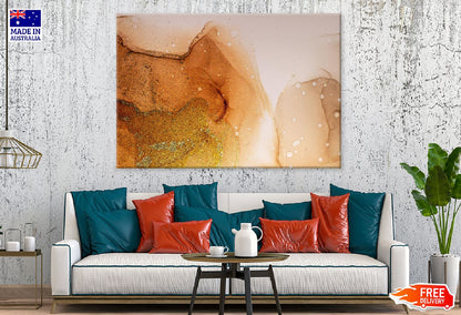 Orange & Gold Fluid Abstract Design Print 100% Australian Made