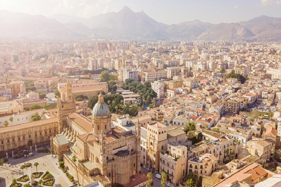 Aerial View of Old Town Palermo Photograph Home Decor Premium Quality Poster Print Choose Your Sizes