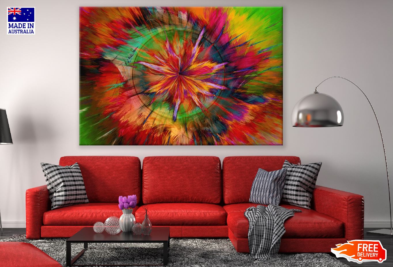 Abstract Star Explosion Explosive Design Print 100% Australian Made