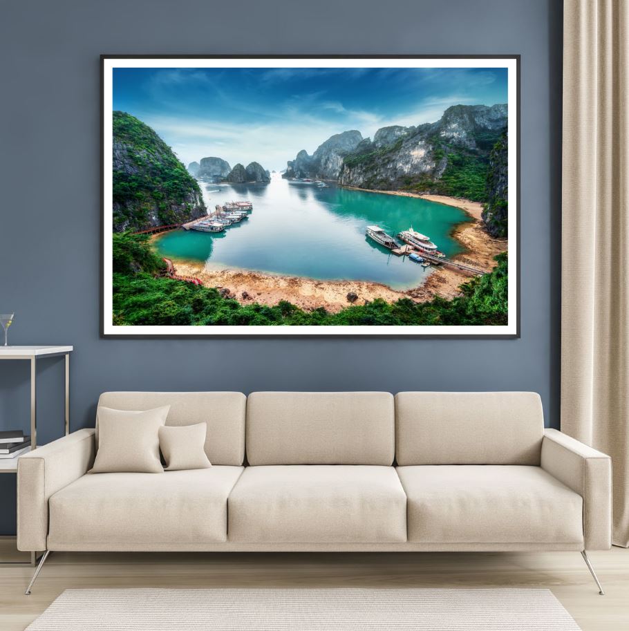 Stunning River with Boats Scenery Home Decor Premium Quality Poster Print Choose Your Sizes