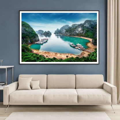 Stunning River with Boats Scenery Home Decor Premium Quality Poster Print Choose Your Sizes