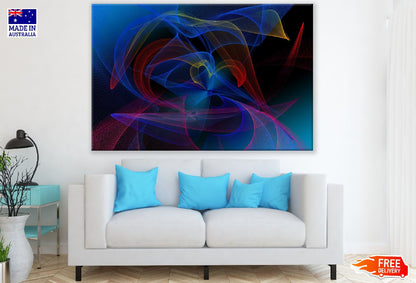 Red Blue & Yellow Digital Abstract Design Print 100% Australian Made
