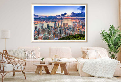 Hong Kong City view Peak Sunrise View Photograph Home Decor Premium Quality Poster Print Choose Your Sizes