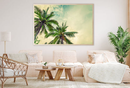 Palm Trees with Cloudy Sky View Photograph Home Decor Premium Quality Poster Print Choose Your Sizes