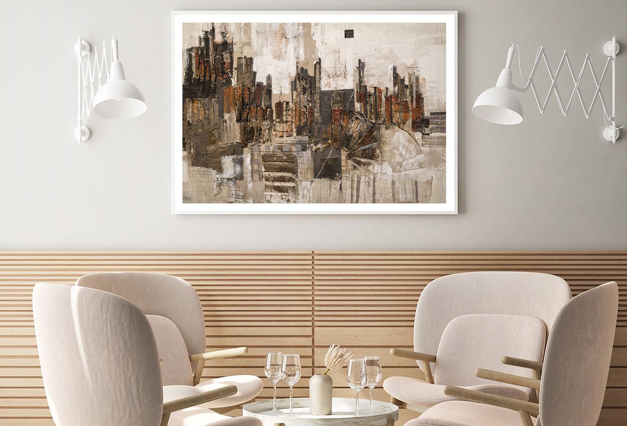 Gray Brown & White Abstract Design Home Decor Premium Quality Poster Print Choose Your Sizes