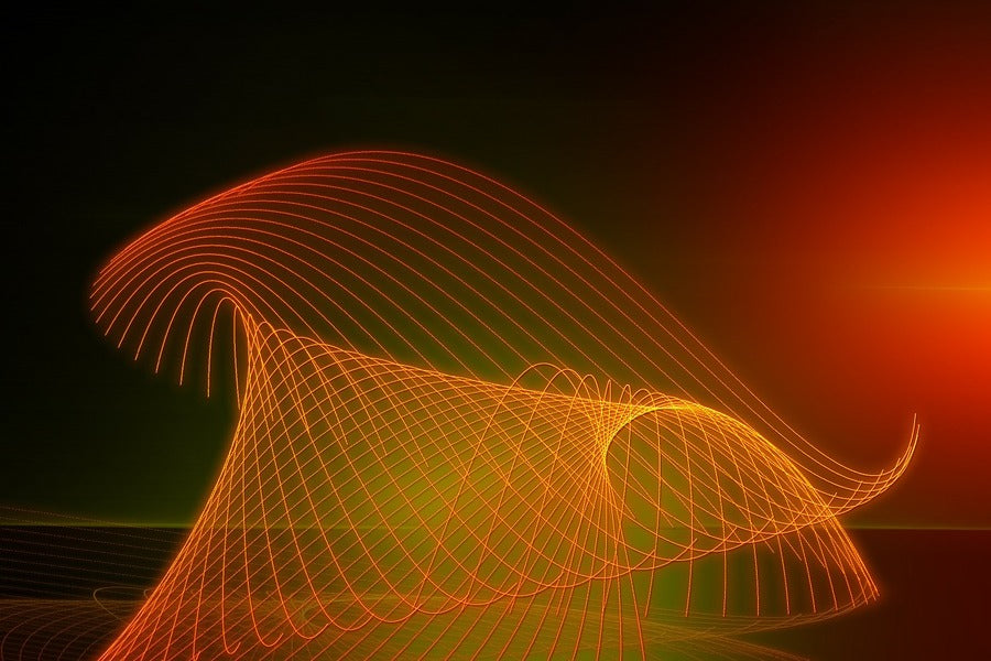 Orange Lines Digital Abstract Design Print 100% Australian Made