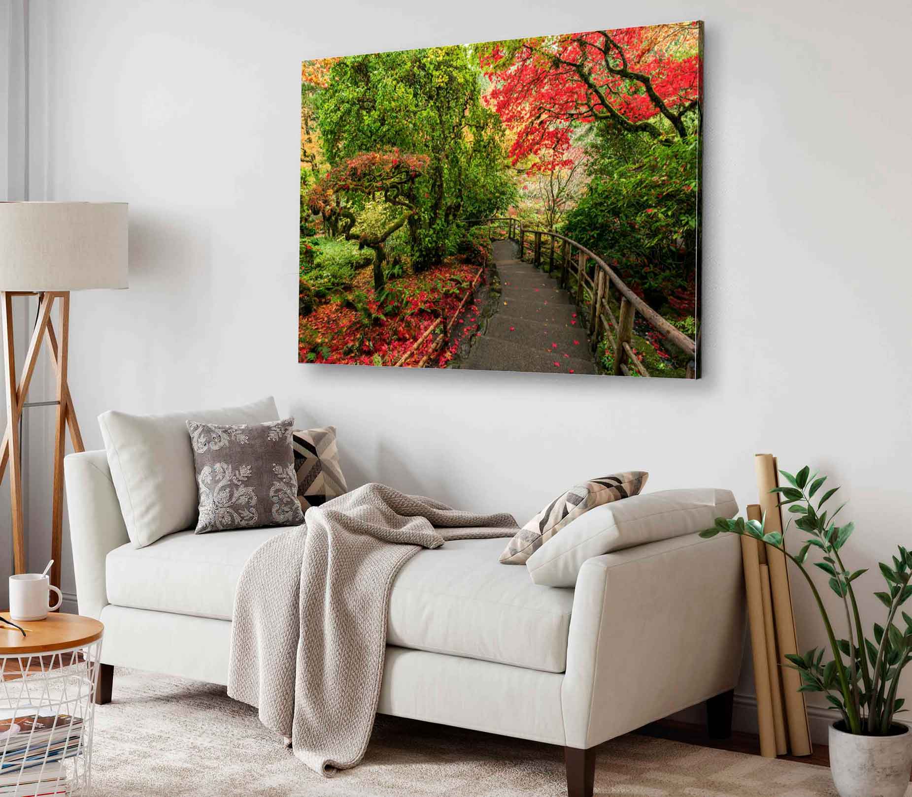Bella Home Amazing Autumn Road to Park Print Canvas Ready to hang