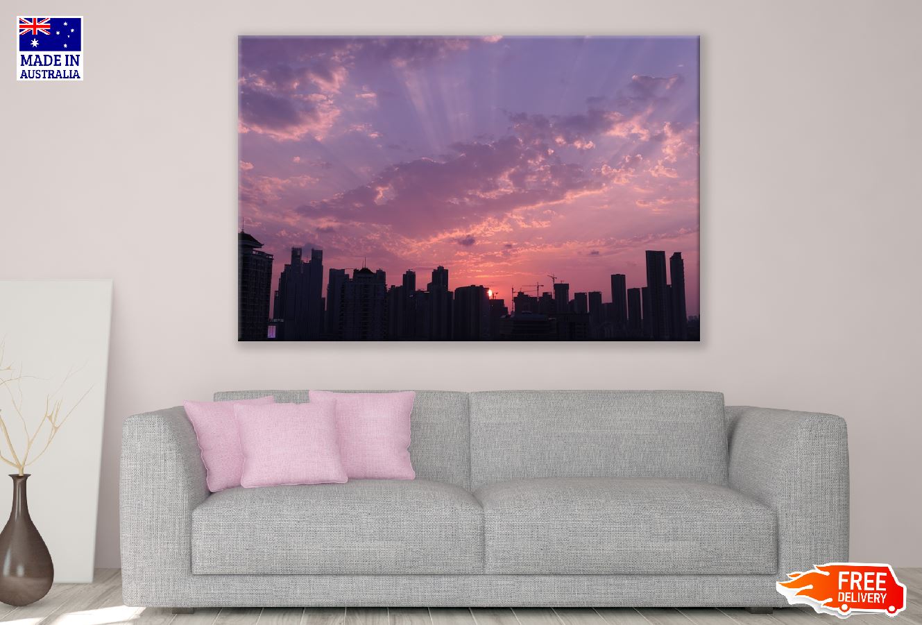 East Asia City Sunset Photograph Print 100% Australian Made
