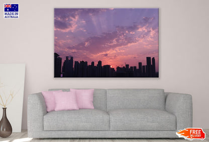 East Asia City Sunset Photograph Print 100% Australian Made