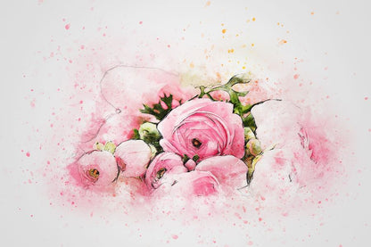 Pink Roses Abstract Design Print 100% Australian Made