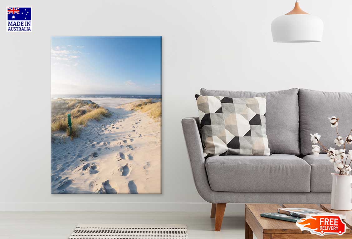 Dunes North Sea with Blue Sky Photograph Print 100% Australian Made