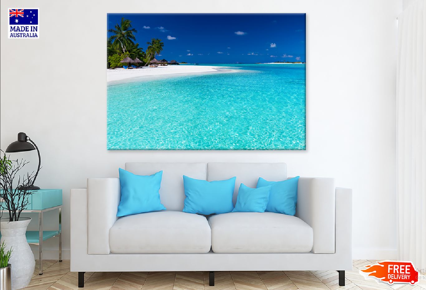 Stunning Lagoon & White Sandy Sea Photograph Print 100% Australian Made