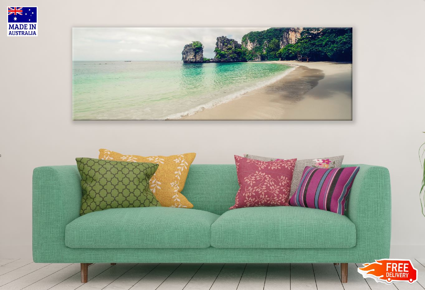 Panoramic Canvas Kostenlose Tropical Island View Photograph High Quality 100% Australian Made Wall Canvas Print Ready to Hang