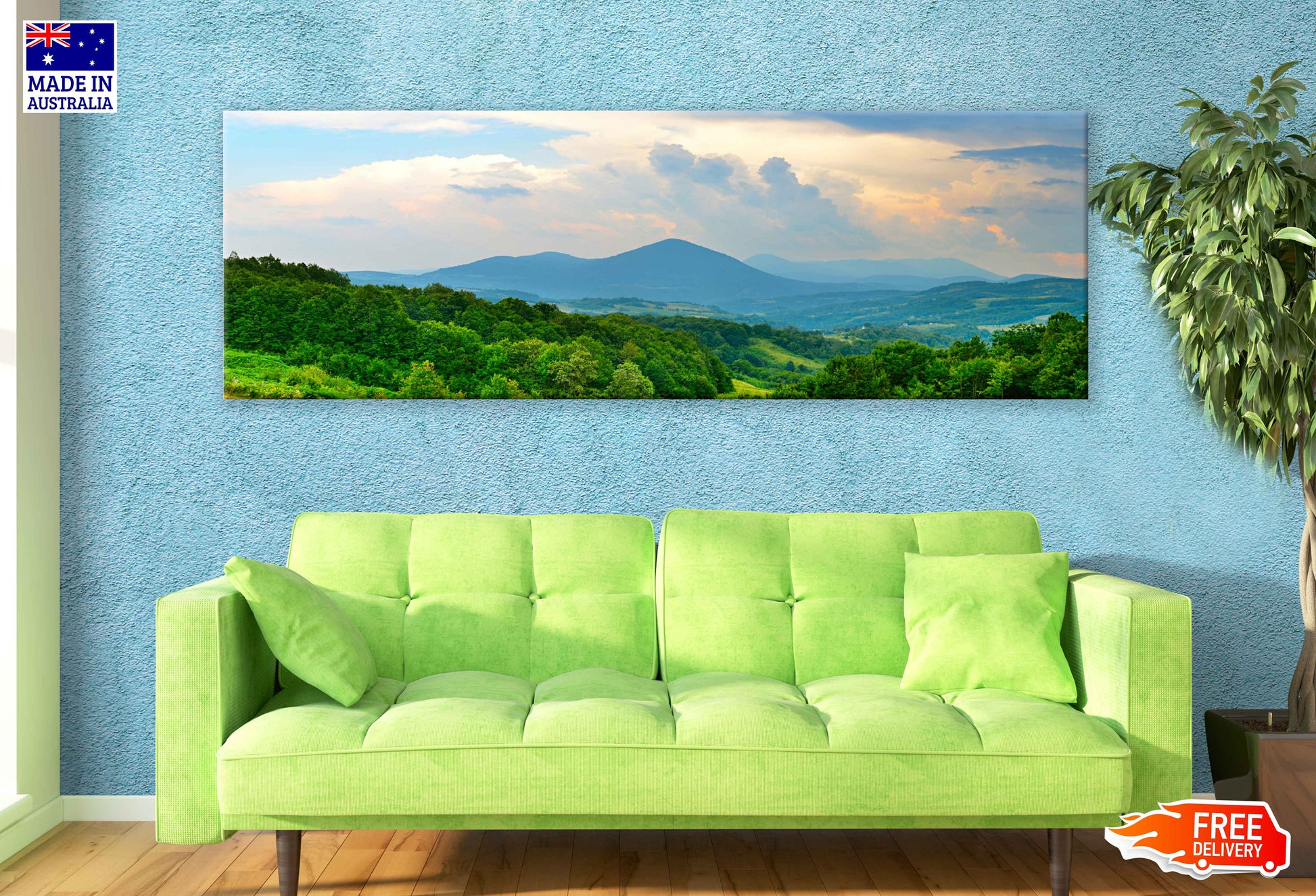 Panoramic Canvas Bosnia Landscape Sky View Photograph High Quality 100% Australian Made Wall Canvas Print Ready to Hang