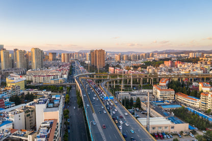 Elevated Road Kunming City Sunset Scenery Home Decor Premium Quality Poster Print Choose Your Sizes