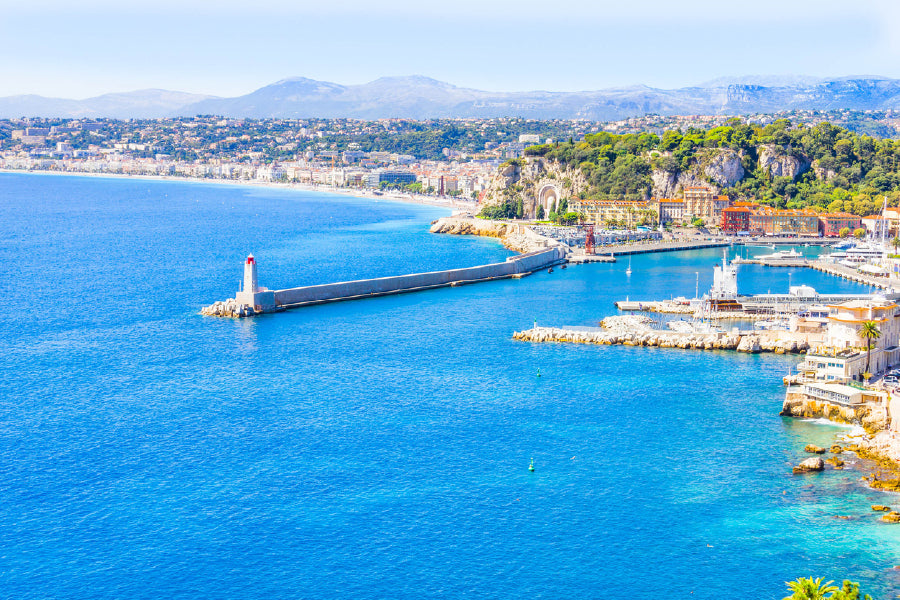 Beach Coast of Nice View Photograph France Home Decor Premium Quality Poster Print Choose Your Sizes