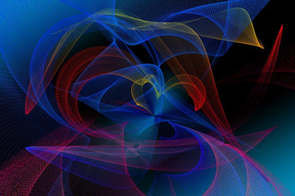 Red Blue & Yellow Digital Abstract Design Print 100% Australian Made