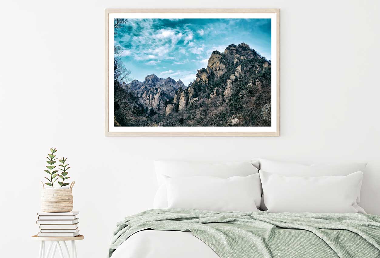 Korea Forest Mountains with Sky Photograph Home Decor Premium Quality Poster Print Choose Your Sizes