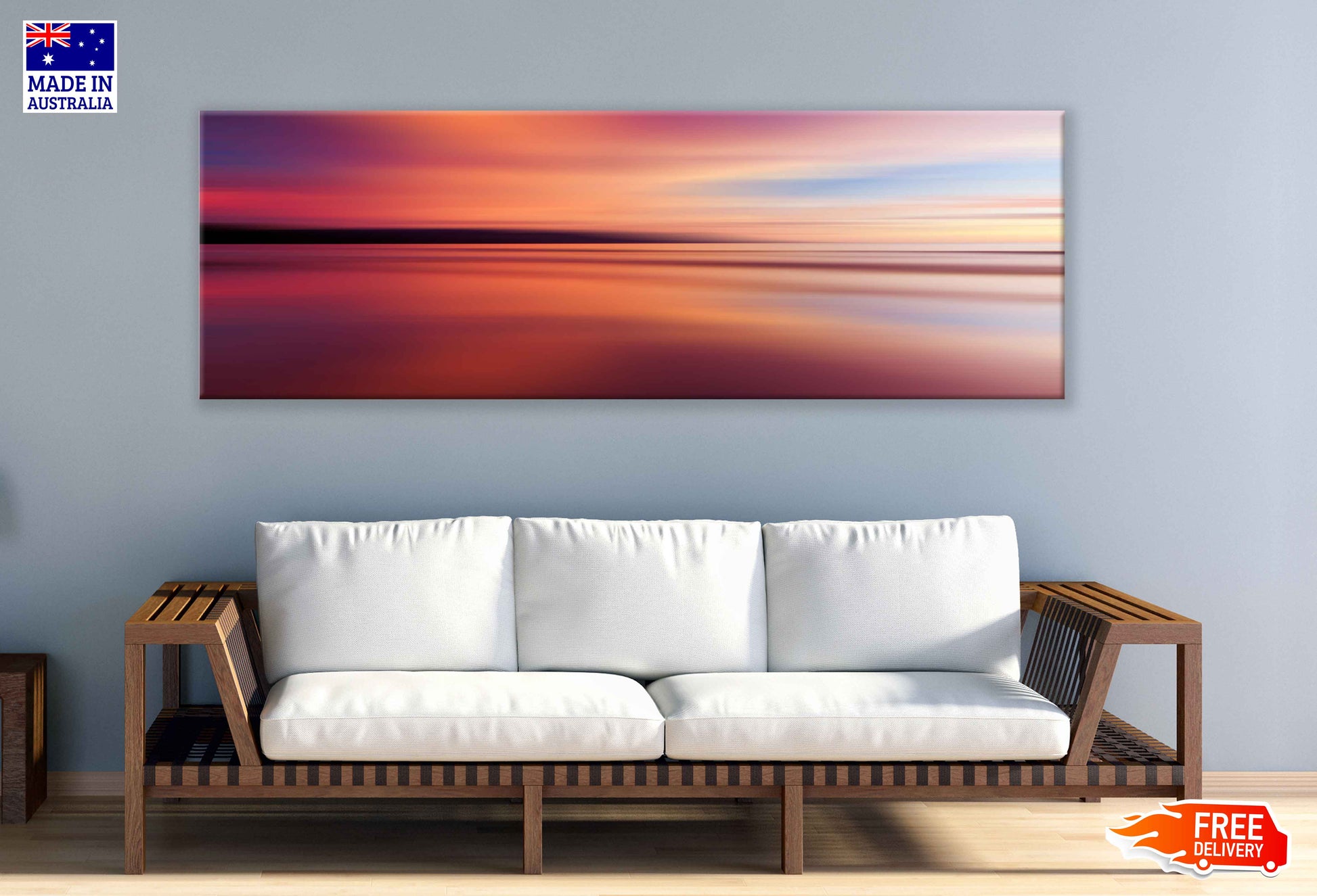 Panoramic Canvas Sunset Sky Scenery View Photograph High Quality 100% Australian Made Wall Canvas Print Ready to Hang