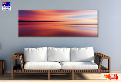 Panoramic Canvas Sunset Sky Scenery View Photograph High Quality 100% Australian Made Wall Canvas Print Ready to Hang