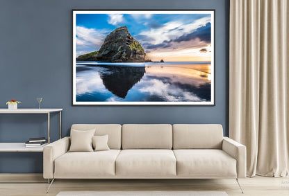 Taitomo Island Piha Beach Sunset Photograph Home Decor Premium Quality Poster Print Choose Your Sizes