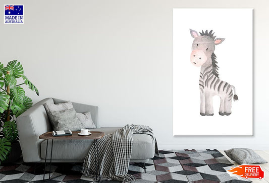 Zebra Watercolor Painting Nursery & Kids Print 100% Australian Made