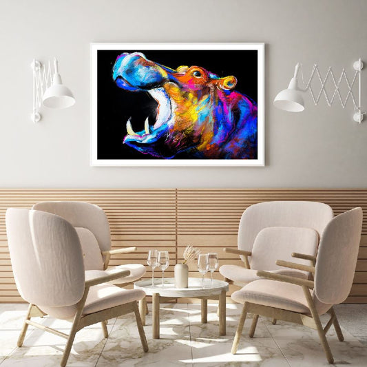Hippopotamus Colorful Abstract Home Decor Premium Quality Poster Print Choose Your Sizes