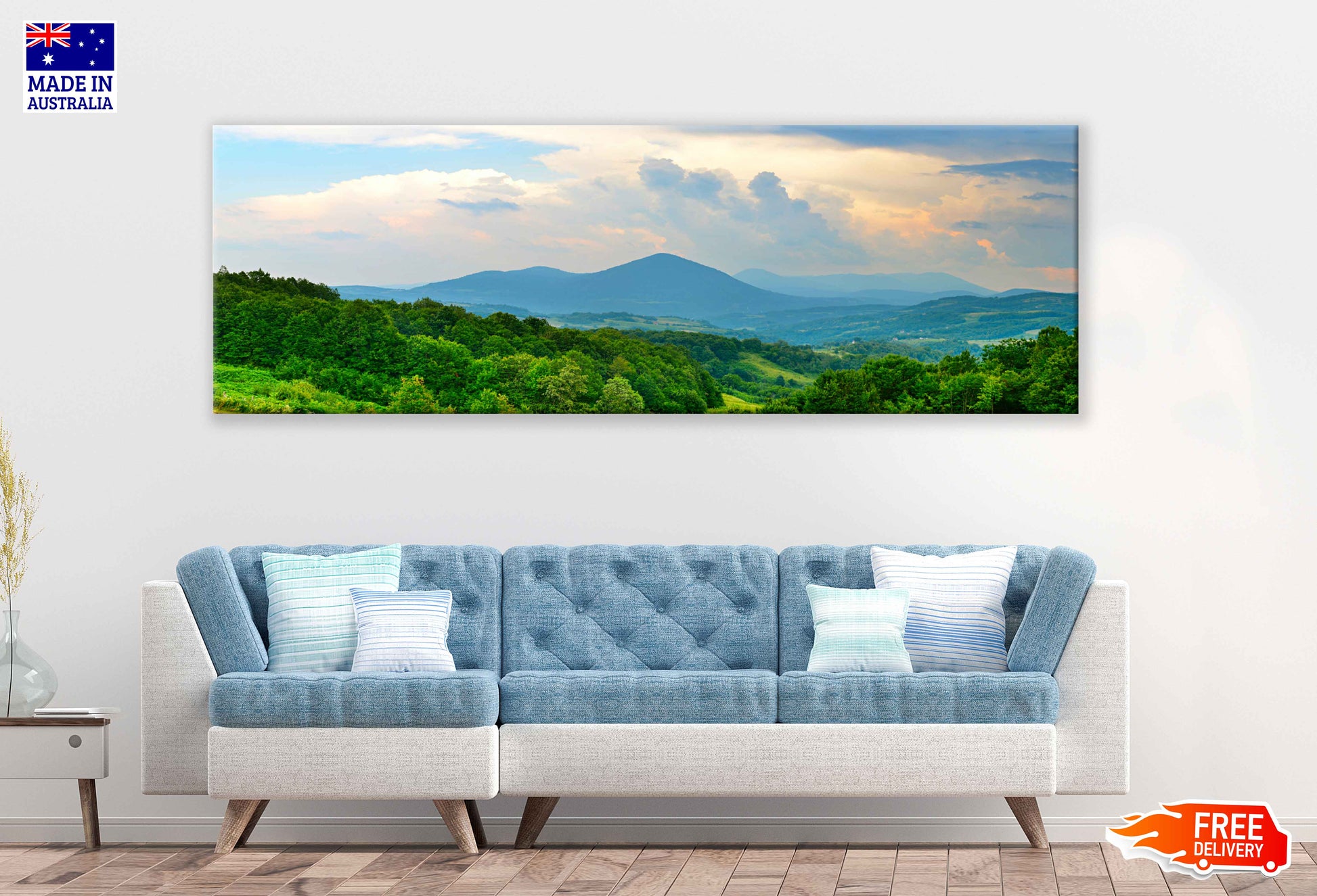Panoramic Canvas Bosnia Landscape Sky View Photograph High Quality 100% Australian Made Wall Canvas Print Ready to Hang
