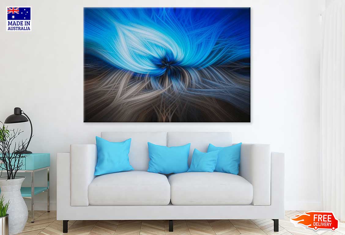 Blue Abstract Design Print 100% Australian Made